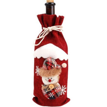 Load image into Gallery viewer, Festive Santa suit cover for red wine bottles