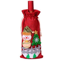 Load image into Gallery viewer, Holiday decor wine bottle cover with Christmas theme