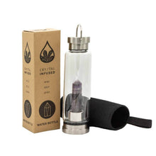 Load image into Gallery viewer, Natural quartz chips infused water bottle for hydration
