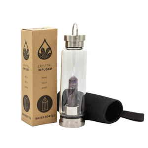 Natural quartz chips infused water bottle for hydration