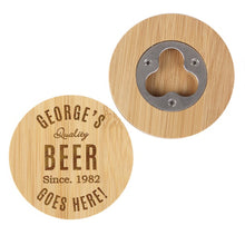 Load image into Gallery viewer, Personalised drink coaster and bottle opener for him or her