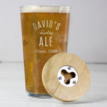 Load image into Gallery viewer, custom beer glass and coaster gift for him