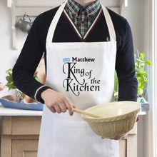 Load image into Gallery viewer, personalised-king-queen-of-the-kitchen-apron-apron-gifts-for-women-and-men-cooking-aprons-uk-dad-mom-apron-personalised-dad-mom-apron-personalised-apron-daddy-mummy-apron-matching-aprons-chef-apron