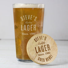 Load image into Gallery viewer, engraved pint glass gift with bottle opener coaster