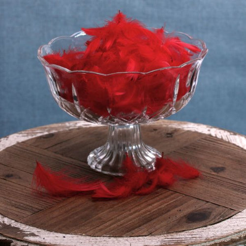 Romantic red feather confetti bag for parties and weddings