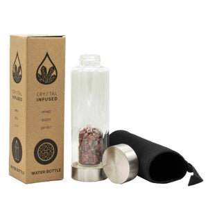 Quartz obelisk infused water bottle spiritual healing tool