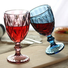 Load image into Gallery viewer, wine-glass-cups-multicolour-carved-goblet-red-wine-glasses-party-champagne-glasses-cocktail-glass-wine-glass-cups-retro-vintage-relief-red-wine-cup-300ml-engraving-embossment-juice-drinking-glasses-assorted-goblets