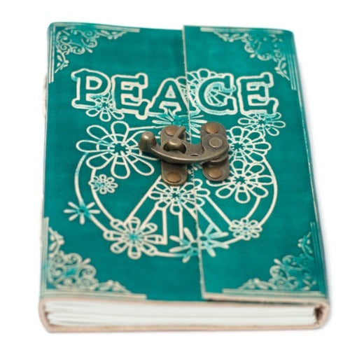 Green leather writing diary gift for men and women
