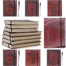 Load image into Gallery viewer, Rustic leather journal with unlined paper and strap wrap