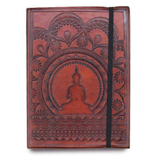 Load image into Gallery viewer,  Vegetable tanned leather diary notebook handmade for writing