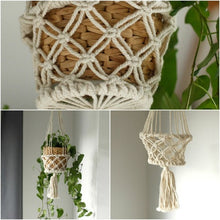 Load image into Gallery viewer, Eco-friendly handmade rope plant hanger macrame design