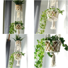 Load image into Gallery viewer, Macrame rope pot holder for houseplants and succulents