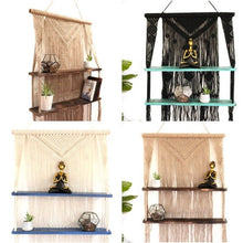 Load image into Gallery viewer, macrame shelves-macrame shelves diy-macrame shelves tutorial-how to make macrame shelves-diy macrame shelves-macrame shelves for plants