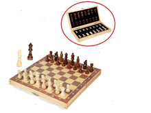 Load image into Gallery viewer, Portable magnetic chess board with wooden design for travel and play