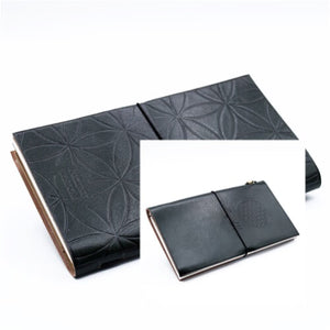 Custom leather journal with engraved cover design