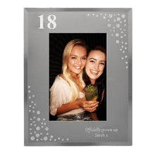 Load image into Gallery viewer, Stylish glass photo frame with diamante accents and custom text.