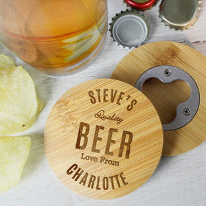 Eco-friendly bamboo coaster with free text personalisation