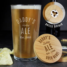 Load image into Gallery viewer, bamboo coaster with bottle opener personalised gift