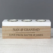 Load image into Gallery viewer, Romantic personalised wooden candle holder for her