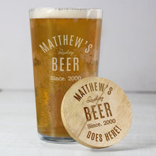 Load image into Gallery viewer, personalised drinking set with pint glass and opener