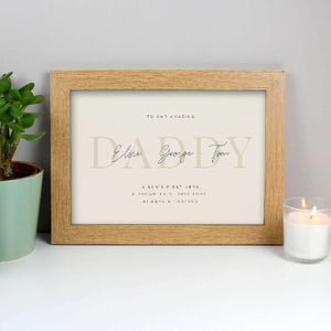 Father’s Day personalised oak frame wall decor gift idea