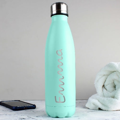 Custom engraved metal water bottle for gym or office