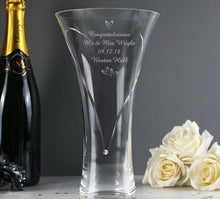 Load image into Gallery viewer, elegant personalised vase with crystal diamante detail