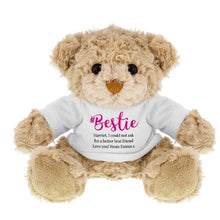 Load image into Gallery viewer, Custom teddy bear plush with name added