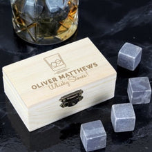 Load image into Gallery viewer, Personalised whisky stones gift set for him