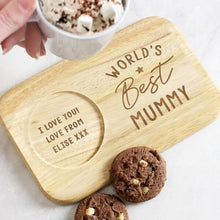 Load image into Gallery viewer, Wooden coaster tray with personalised world’s best design