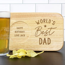 Load image into Gallery viewer, Custom wooden coaster tray with engraved personalisation