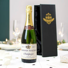 Load image into Gallery viewer, personalised classic label champagne-Personalised Sparkling Rosé and Silk Rose-personalised champagne rose-personalised rosé wine-rose prosecco-rose champagne