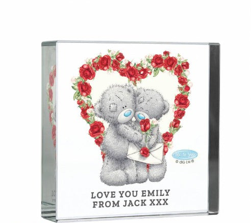 Personalised Me to You Valentines Crystal Token with Any Message-me to you bear-me to you