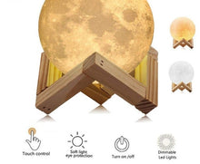 Load image into Gallery viewer, Rechargeable 3D Printing Moon Lamp ¦ USB Rechargeable Night Noon Light