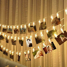 Load image into Gallery viewer, garland-string-lights-fairy-lights-garland-decorative-lighting-light-bulb-photo-clip-holder-led-string-lights-outdoor-hanging-led-light-lamp-bulb-decoration-light