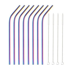 Reusable Stainless Steel Straws ¦ Straw Metal Drinking Set & Brush