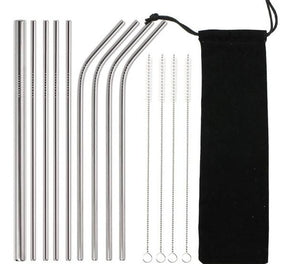 Reusable Stainless Steel Straws ¦ Straw Metal Drinking Set & Brush