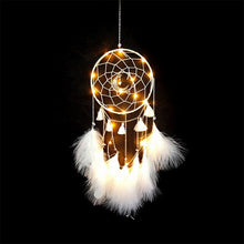 Load image into Gallery viewer, Heart Dream Catcher Feather Ornaments Wrapped Lights Girls Room Decor 