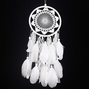 Heart Dream Catcher Feather Ornaments Wrapped Lights Girls Room Decor 