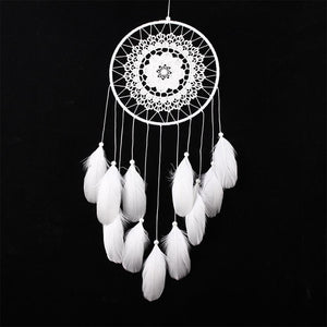 Heart Dream Catcher Feather Ornaments Wrapped Lights Girls Room Decor 