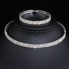 Load image into Gallery viewer, Buy Crystal Rhinestone Necklace Earrings Bracelet Sets Gifts for Women 