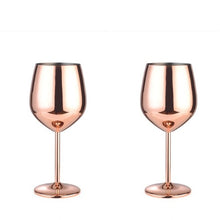 Load image into Gallery viewer, glassware, drinkware, 18/8 stainless-steel, red wine glass, silver rose gold goblets, cocktail, champagne, juice drink, champagne goblet party barware, kitchen tools, 401/500ml wine glasses, cookware, 18/8 stainless-steel water bottle