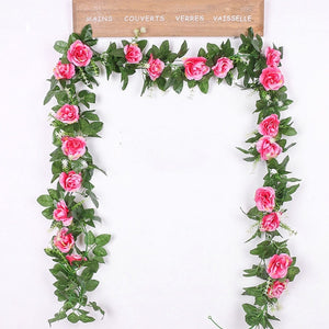 Artificial Rose Vine ¦ Fake Rose Vine & Flowers garland Artificial Plant A Wine Lovers