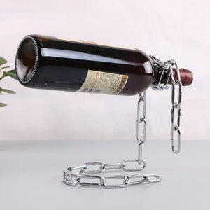 Suspended Wine Bottle Holders-Suspended Chain Wine Bottle Stand