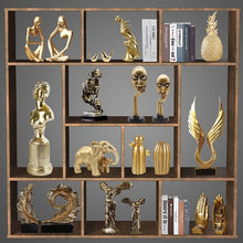 Load image into Gallery viewer, resin-abstract-art-sculptures-abstract-status-ornament-figurines-gifts-luxury-gold-resin-decoration-living-room-dining-decor-gift-nordic-gold-abstract-sculpture-abstract-horse-statue-nordic-silence-thinker-sculpture-ornaments-contemporary-modedrn-style-super gift online