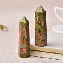 Load image into Gallery viewer, 30 Color Natural Stones Clear Quartz Point ¦ Rose Quartz Stone Pyramid Wand Gift