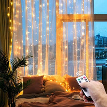 Load image into Gallery viewer, led-garland-curtain-string-lights-led-fairy-lights-with-remote-control-led-christmas-curtain-light-decorations-led-light-curtain-string-merry-christmas-gifts-christmas-light-decorations-for-home