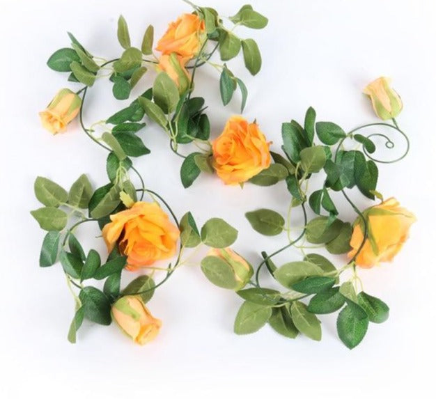 Fake Rose Ivy Vine & Flowers ¦ Garland String With Hanging Ivy Rose
