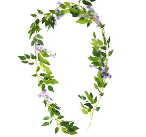 Fake Rose Ivy Vine & Flowers ¦ Garland String With Hanging Ivy Rose