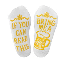 Load image into Gallery viewer, novelty socks-funky socks-amazon-mens fluffy socks-if u can read this bring me a beer socks-funny socks if you can read this bring me a beer-if you can read this bring me a beer socks uk-if you can read this bring me a beer men&#39;s socks